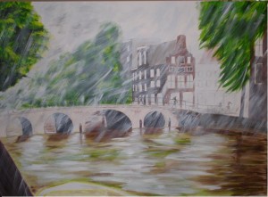 Lluvia en Amsterdam Acrílico sobre lienzo 100cm x 73cm 01/01/2009