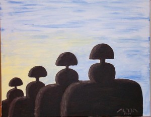 Meninas I Acrílico sobre lienzo 41cm x 33cm 18/05/2007 Colección AMA