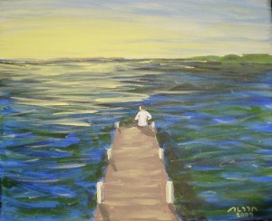 Soledad en el muelle Acrílico sobre lienzo 41cm x 33cm 26/02/2009 Colección MJRF